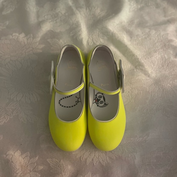 Girls Yellow Flower Ballet Flats - Picture 3 of 7